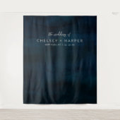 Tenture Fond de cabine photo de mariage bleu foncé lustré  (Devant)