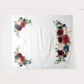 Tenture Fond de cabine photo de mariage Burgundy Blush (Devant (Horizontal))