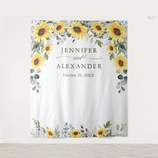 Tenture Fond de cabine photo de mariage élégant Eucalyptus (Devant)