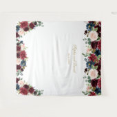 Tenture Fond de cabine photo de mariage floral bleu de Bou (Devant (Horizontal))