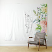 Tenture Fond de cabine photo de mariage Floral Peach (En situation (horizontale))