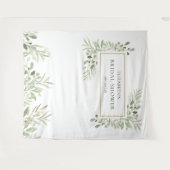 Tenture Fond de cabine photo de mariage Greenery Gold (Devant (Horizontal))