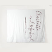 Tenture Fond de cabine photo de mariage Mauve Script (Devant (Horizontal))