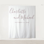 Tenture Fond de cabine photo de mariage Mauve Script (Devant)