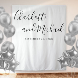Tenture Fond de cabine photo de mariage noir et blanc chic