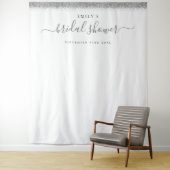 Tenture Fond de cabine photo de mariage pailleté argent (En situation)