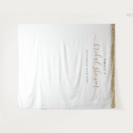 Tenture Fond de cabine photo de mariage pailleté or (Devant (Horizontal))