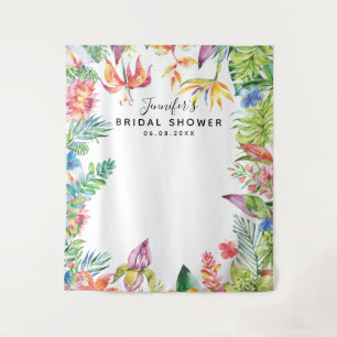 Tenture Fond de cabine photo de mariage tropical chic