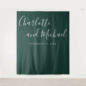 Tenture Fond de cabine photo de mariage vert émeraude avec (Devant)