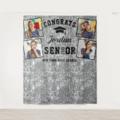 Tenture Fond de cabine photo de remise de diplômes argenté (Devant)