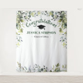 Tenture Fond de cabine photo Eucalyptus Aquarelle Moderne (Devant)