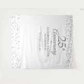 Tenture Fond de cabine photo Heart Silver pour 25e anniver (Devant (Horizontal))