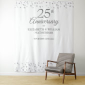 Tenture Fond de cabine photo Heart Silver pour 25e anniver (En situation)