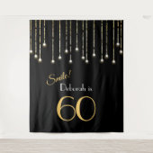 Tenture Fond de cabine photo noir or pour un anniversaire (Devant)