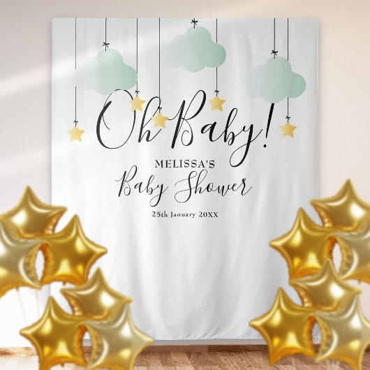 Tenture Fond de cabine photo Oh Baby Shower Twinkle Stars