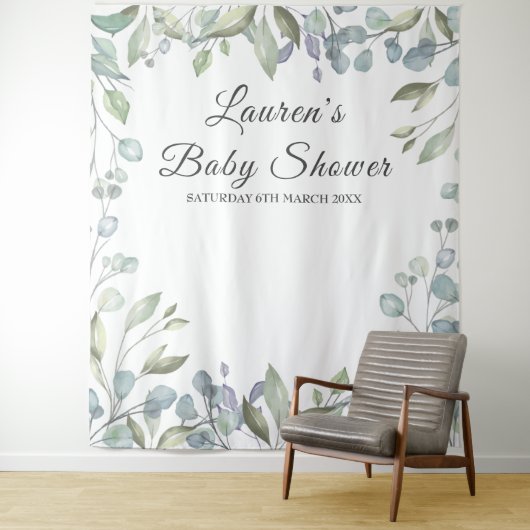 Tenture Fond de cabine photo pour Baby Shower avec fleurs (En situation)