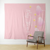 Tenture Fond de cabine photo rose pour Baby Shower (En situation (horizontale))