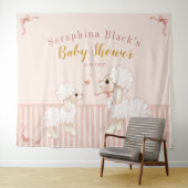 Tenture Fond de cabine pour Baby Shower avec des rayures r (En situation (horizontale))