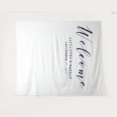 Tenture Fond de calligraphie bleu marine | Accessoire de p (Devant (Horizontal))