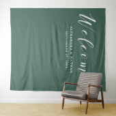 Tenture Fond de calligraphie verte | Accessoire de photobo (En situation (horizontale))