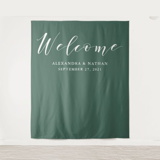 Tenture Fond de calligraphie verte | Accessoire de photobo (Devant)