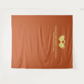 Tenture Fond de coeur de couple mariage (Devant (Horizontal))