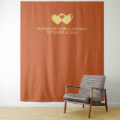 Tenture Fond de coeur de couple mariage (En situation)