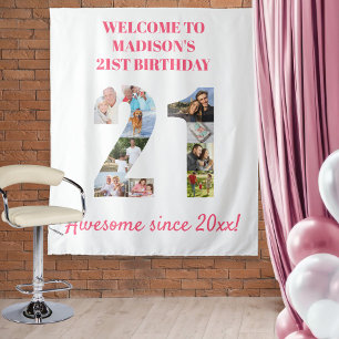 Tenture Fond de collage de photos de fête d'anniversaire 2