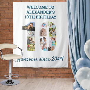 Tenture Fond de collage de photos pour une fête d'annivers