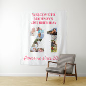 Tenture Fond de collage photo pour fête d'anniversaire 21  (En situation)