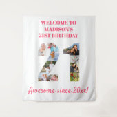 Tenture Fond de collage photo pour fête d'anniversaire 21  (Devant)