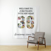 Tenture Fond de collage photo pour fête d'anniversaire 36  (En situation)