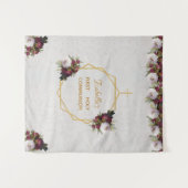 Tenture Fond de communion de fille, marbre bordeaux doré (Devant (Horizontal))