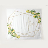 Tenture Fond de communion solennelle à cadre doré et fruit (Devant (Horizontal))