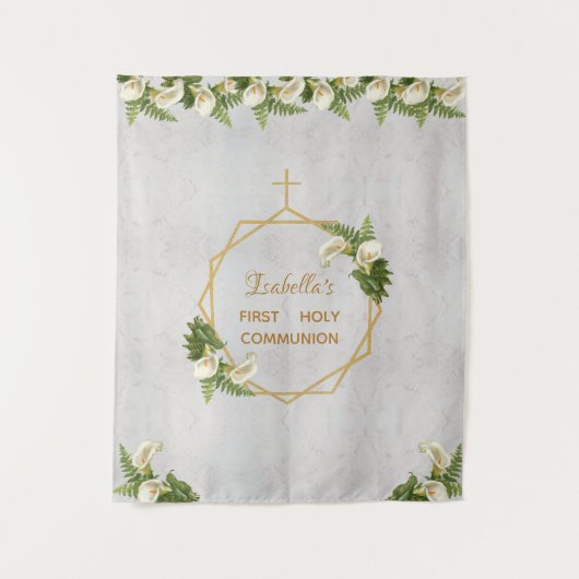 Tenture Fond de communion solennelle marbre doré callas (Devant)