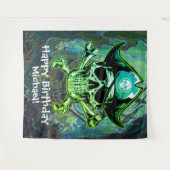 Tenture Fond de crâne de pirate os croisés (Devant (Horizontal))