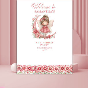 Tenture Fond de Décor Anniversaire 6 Ans Fleurs Rouges de