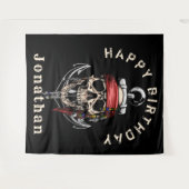 Tenture Fond de décor Bateau fantôme Crâne Pirate de la ré (Devant (Horizontal))