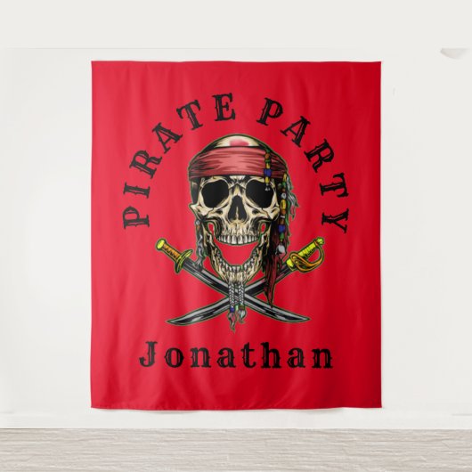 Tenture Fond de décor Crâne de pirate (Devant)