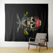 Tenture Fond de Décor Crâne de Pirate à Parler (En situation (horizontale))
