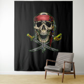 Tenture Fond de Décor Crâne de Pirate à Parler (En situation)