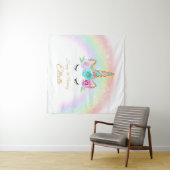 Tenture Fond de décor d'anniversaire licorne arc-en-ciel (En situation (horizontale))