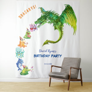 Tenture Fond de décor d'anniversaire pour les monstres du