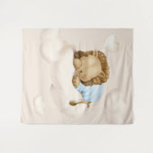 Tenture Fond de décor de douche virtuelle Lion dormant (Devant (Horizontal))