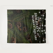 Tenture Fond de Décor de Fête avec Branches de Pin (Devant (Horizontal))