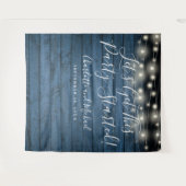 Tenture Fond de décor de fête avec lumières rustiques bleu (Devant (Horizontal))