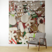 Tenture Fond de Décor de Fête de Noël avec des Biscuits (En situation)