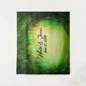 Tenture Fond de décor de fête Forêt Enchantée Verte Arbres (Devant)