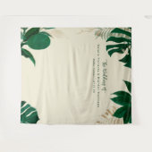 Tenture Fond de Décor de Mariage à Feuillage Tropical (Devant (Horizontal))