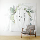 Tenture Fond de décor de mariage à la verdure à l'aquarell (En situation (horizontale))